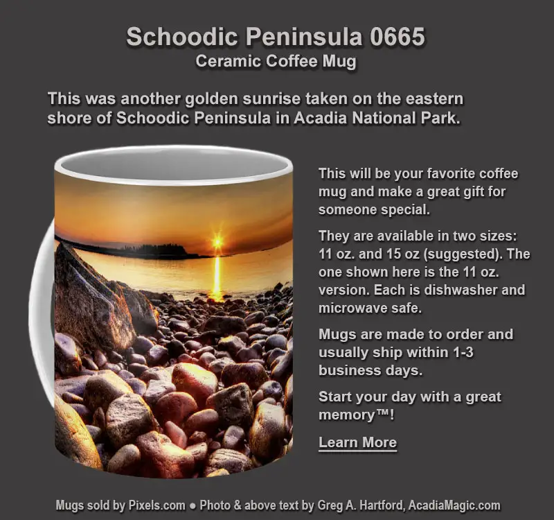 Coffee Mug with photo of Schoodic Peninsula