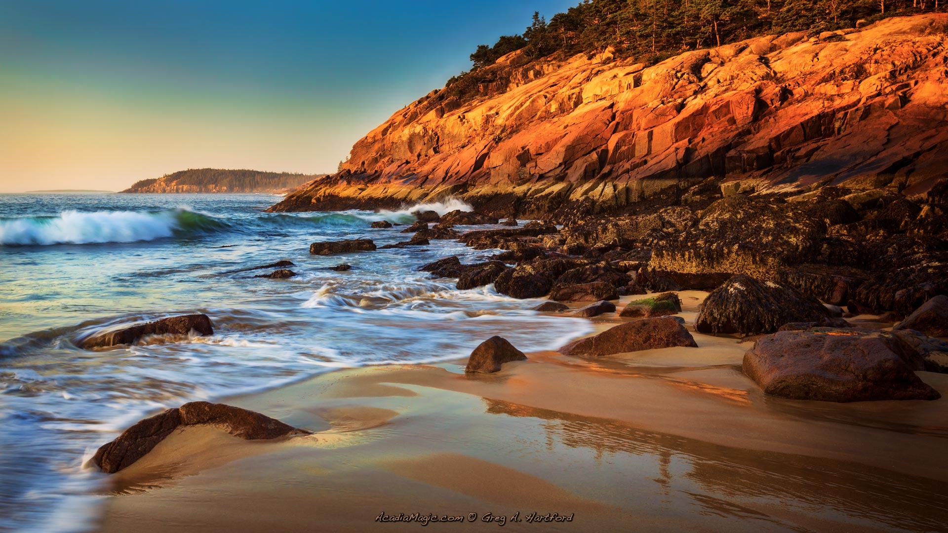 Sunrise at Sand Beach in Acadia National Park